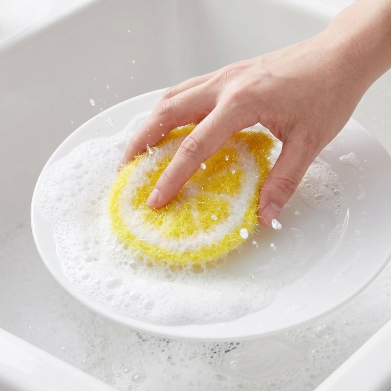 COOLHIYA Lemon Kitchen Dish Cloths 4 Pack Shaped Dishes Cleaner