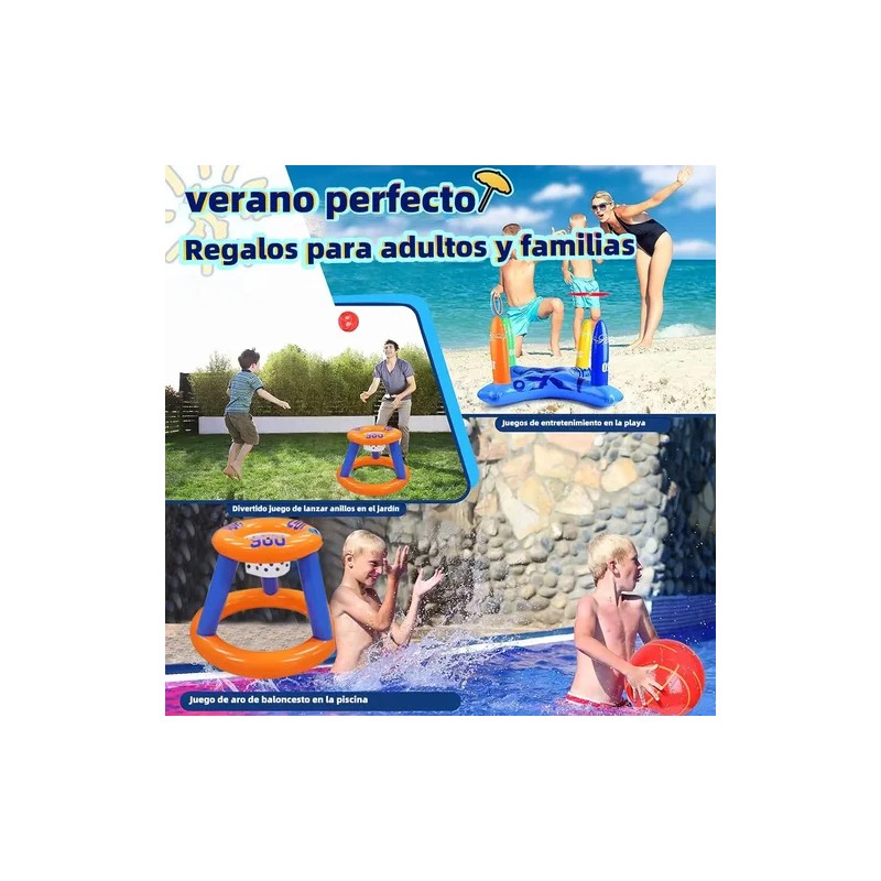 Juguete Inflable Lanzar Anillos Dinámico Albercas Piscina