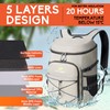 N NEVO RHINO Backpack Cooler, 36 Cans, Light Gray, Nylon,