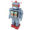 Metal Tin Robot Toy Retro Electric Rotating Figures Model Adult