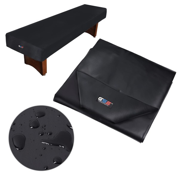 GSE 9' Heavy-Duty Leatherette Shuffleboard Table Cover for Shuffleboard Table Accessories(Black)