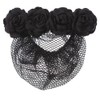 GLOBAL BOX Barrette Chignon Net with Net Roses Flower Decoration