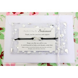 Bridesmaid Proposal Gift,Thank you Gift,Thank You For Being My Bridesmaid Wedding Gift,Bridesmaid Infinity Wish String Bracelet,Gift for Bridesmaid(Black)