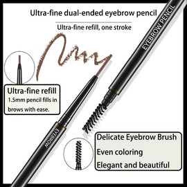 FÓLKI COSMETIC-Eyebrow Retractable Definer Pencil, Micro Brow Pencil, Precise Eyebrow Pencil,Long Lasting Eye Brow Pencil for Soft Textured Natural Daily Look Eyebrow Makeup (02#Light brown)