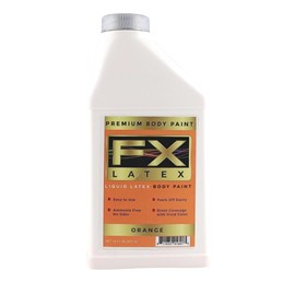 Liquid Latex - Face and Body Paint, Ammonia Free, Easy On and Off, Cosplay Makeup, Create Professional Monster, Zombie Arts 16 Oz (Orange)