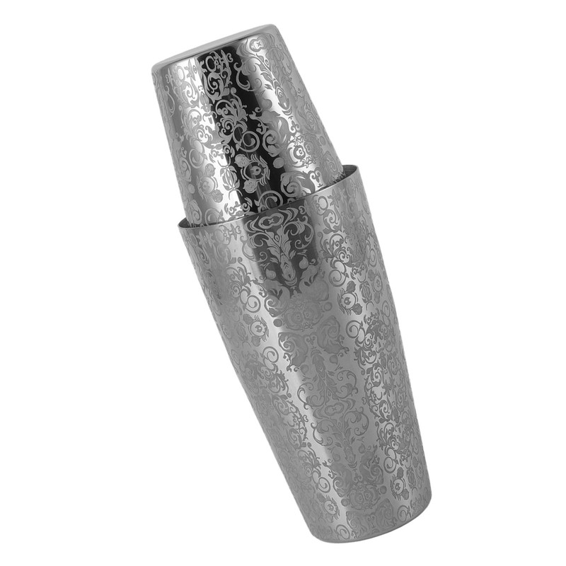 Stainless Steel Cocktail Shaker Engraved Martini Shaker Silver Japanese American