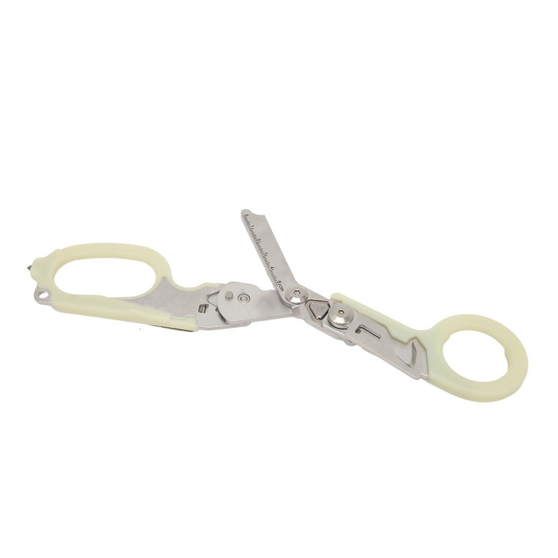 Emergency Response Shears Stainless Steel Luminous Multifunctional Foldable Scissors Pliers