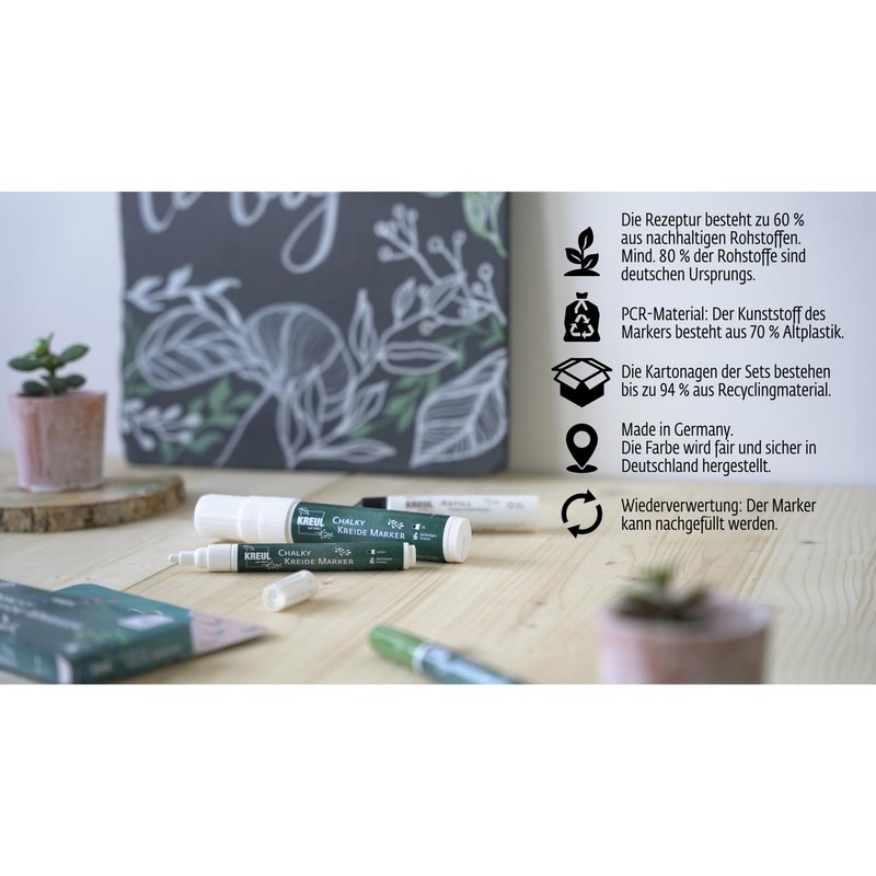 KREUL 22731 Chalky Chalk Marker medium Volcanic Grau