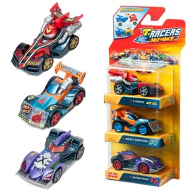 T-Racers Mix 'N Race 3 Pack - 3 Pack Collectible Cars Each Car Can Be Divided into Two Parts with Interchangeable Parts and Wheels Pack 4/4