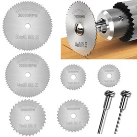8Pcs Mini Circular Rotary Saw Blades,High-Speed Steel Saw Blades with Mandrel,Drill Wood Cutting Discs Set for Plastic Metal Rotary Cutting Tools