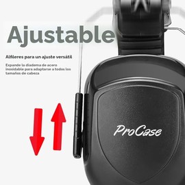 ProCase - Orejeras de reducción de ruido, protección auditiva a prueba de sonido, auriculares con cancelación de ruido NRR 28dB para adul...