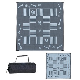 Stylish Camping DA1 Black/White 9' x 9' Dog Paw Bone Mat