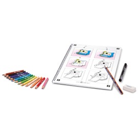 Maped Creativ Animaker Flip/Flash set with colouring book and pencils + instructions for Animaker app (Flash Poetic)
