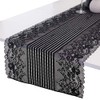 mookaitedecor Black Lace Table Runner for Wedding Decor,Embroidered Floral Table
