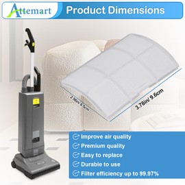 Attemart 5143 Exhaust Filter Replacement for Sebo Automatic X Series Vacuum Part for Windsor Sensor SR12 SR15 SR18 XP15 XP18 Upright Vacuum Filters, Compare to Part #8.614-145.0, 16 Pack