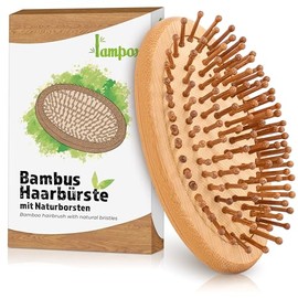 lampox - Hair Brush with Natural Pins, Wooden Hair Brush, Wooden Massage Comb, Brush Comb, Scalp Brush, Compact