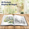 Art Portfolio Folder, 40 Clear Pockets Paper Protectors Display 80