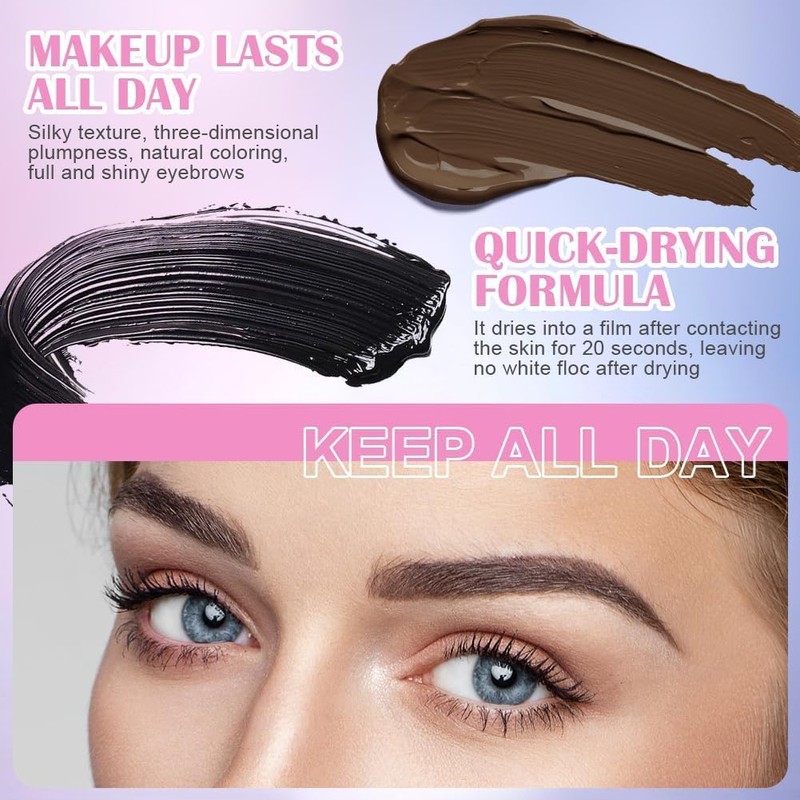 Gel para cejas, Kit de tinte para cejas marrones, Kit