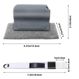 Pack of 2 Creative Gap Groove Cleaning Brush with 4-Piece Replacement Cleaning Cloth and 1 Multifunctional Cleaning Brush for Dustpans, Rail Corner Gap Cleaning Tools for Kitchen Door