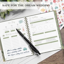 BIROYAL Wedding Planner for Bride - Wedding Planning Book and Organizer & Binder with 430 Pcs Wedding Planning Stickers - Hardcover Wedding Book with Metal Corner, 8 x11 inches - Best Engagement Gifts for Couples