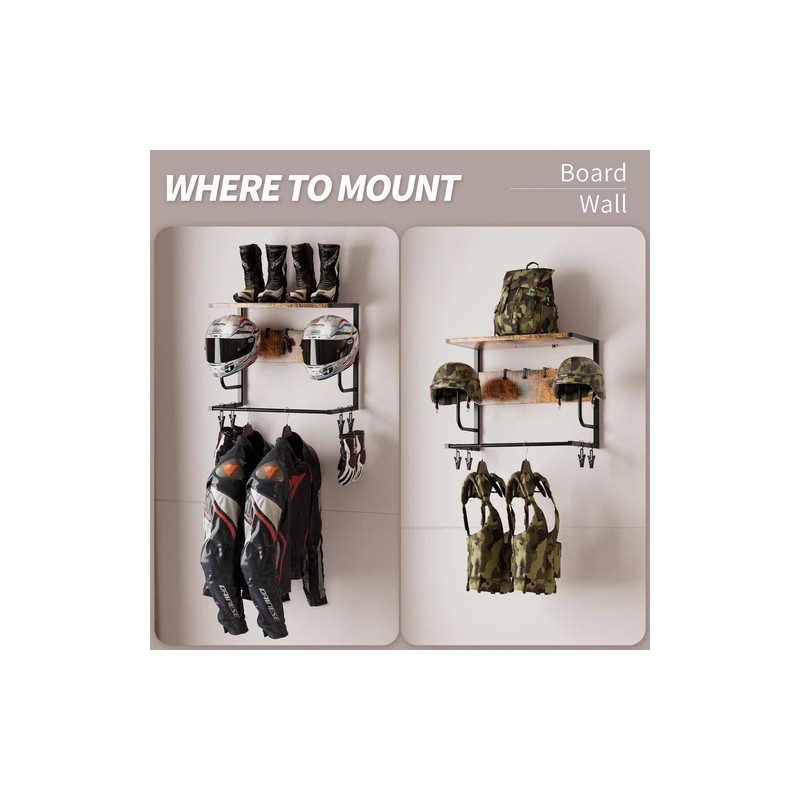 OMISRUIS Motorcycle Helmet Holder Wall Mounted Helmet Holder Wall Mount