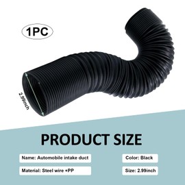 yorpyep Air Intake Pipe, Retractable Flexible Air Guide Hose, High Temperature Resistant Modified Intake System Accessories, for Most Cars Trucks (Black #76 mm)