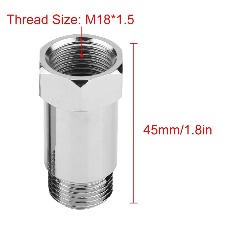 Haosie 2PCS 45mm M18x1.5 Sensor Spacer, Universal O2 Sensor Fouler