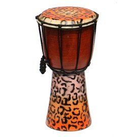 Wogeka - 30 cm Djembe - Bongo with Airbrush Painting Leooard Leo as a Gift Idea Africa Style Drum Drum 19