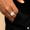 Amberta Solid 925 Sterling Silver Signet Ring for Men with