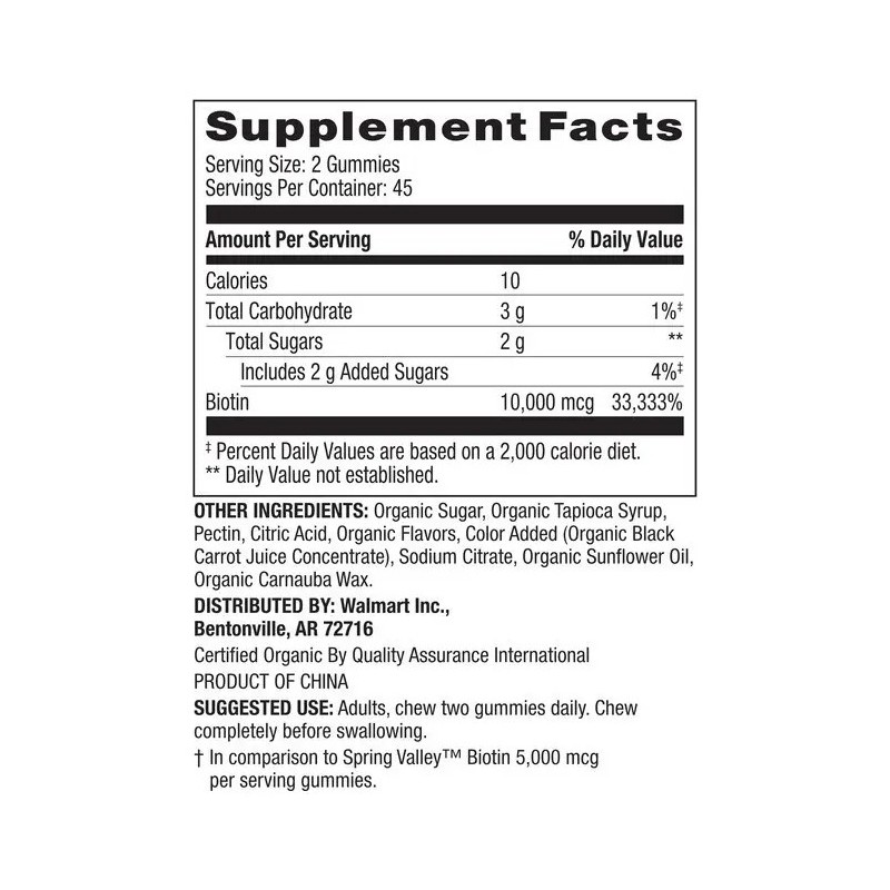 Biotina 10000 Mcg Extra Fuerza Super Premium 90 Gomitas Sabor