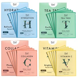 Rael Beauty Face Mask Sheets - Variety Pack - Gift Set - 20 Masks Total (5 HydrolockHydration Masks, 5 Vita BrightVitamin C Masks, 5 Youth