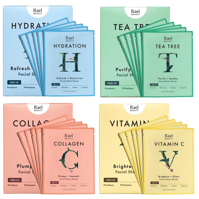 Rael Beauty Face Mask Sheets - Variety Pack - Gift