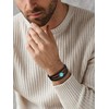 Starnny Men Turquoise Bracelet Leather Cuff Bracelet for Men 23cm