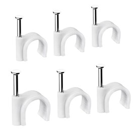 FEEIMOL Nail Clips Cable Clips Round White 22mm (Pack of 50)