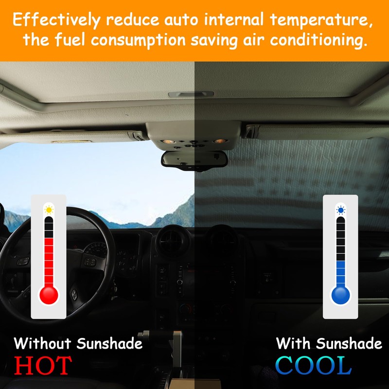 Windshield Sunshade Foldable Reflective Sun Visor Compatible with Hummer H2