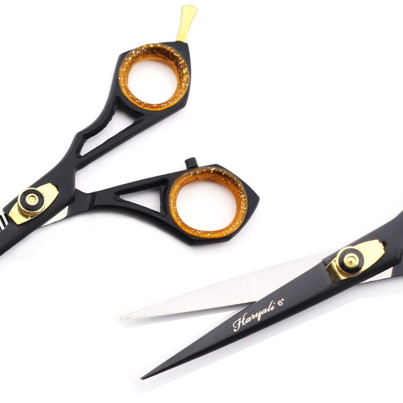 7" Professional Hairdressing Scissors Set with Adjustable Screw Red Black