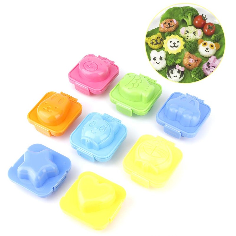 8Pcs Rice Ball Maker Shake Molds Sushi Rice Decorating Mold