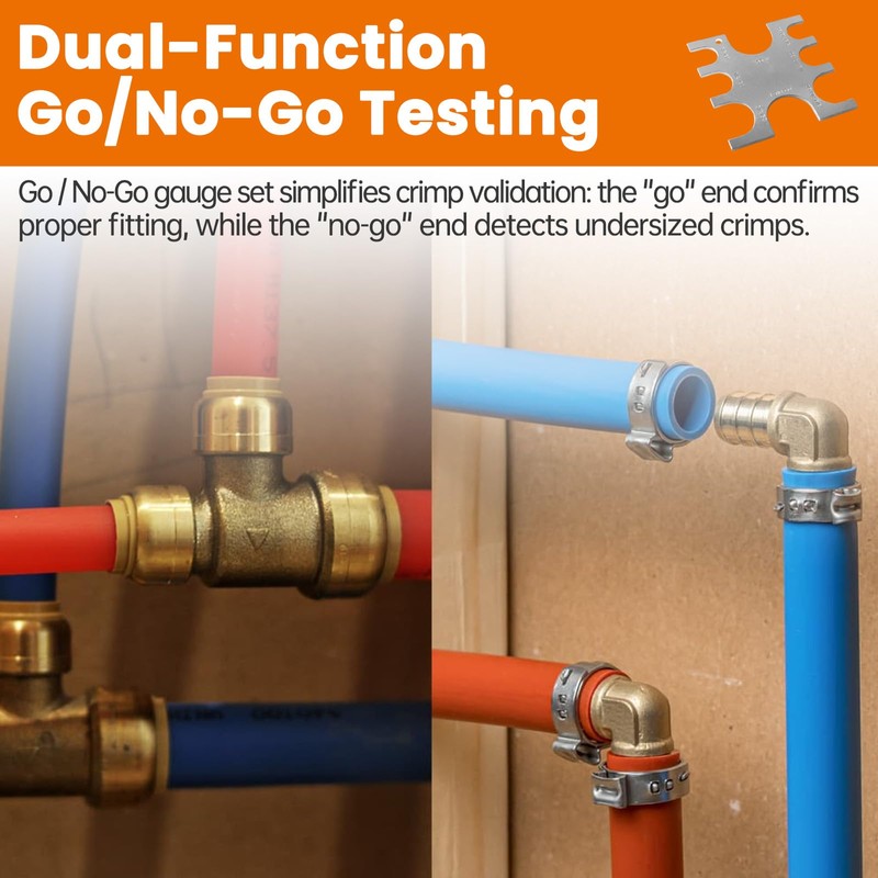 PEX Crimp Tool Go/No-Go Gauge, 3/8 In Replace for SharkBite