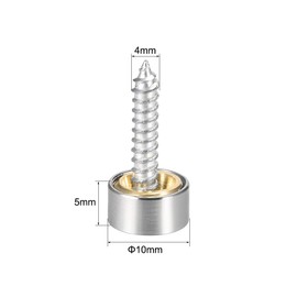 uxcell Mirror Screws Decorative Caps Cover Nails Brushed Stainless Steel 10mm 8pcs