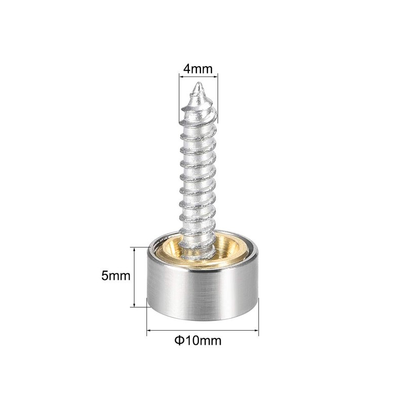 uxcell Mirror Screws Decorative Caps Cover Nails Brushed Stainless Steel