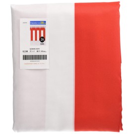 Itami Art KH005-02IN Red and White Curtain Height 70.9 x Length 14.2 inches (180 cm) x Length 14.2 inches (360 cm) (2 Rooms) Tetoron Sponge Red and White String Included