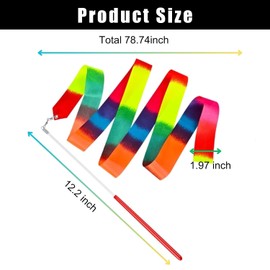 ZEACCT Pack of 3 children's dance bands, children's dance bands, children's gymnastics bands, adult bands, circus bands, rhythmic gymnastics bands, suitable for fitness training