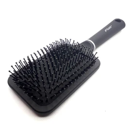 Flair Brush Black Large Paddle Hair Brush with Soft Round Handle