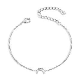 ALEXCRAFT Women's Silver Gold Bracelet with Heart Bracelet Jewellery Adjustable Chain Valentine's Day Mother's Day Birthday Christmas Gift for Her Women Girlfriend Mum Gifts 17 + 5 cm, Brass