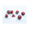 Chessex - Mini dadi Gemelli viola e rossi con numeri
