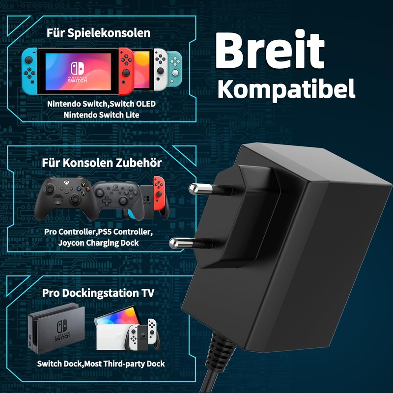 Etssembo 39W Netzteil für Switch 15V 2.6A Ladegerät für Switch/Switch