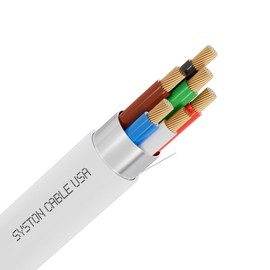 SYSTON 18/6 Fire Security Burglar Station Sound Alarm Control Cable Wire, Plenum-Rated CMP/CL3P Shielded 100% Copper Stranded UL/ETL,UV Resistant RoHS for Indoor/Outdoor Low Voltage Applications Use