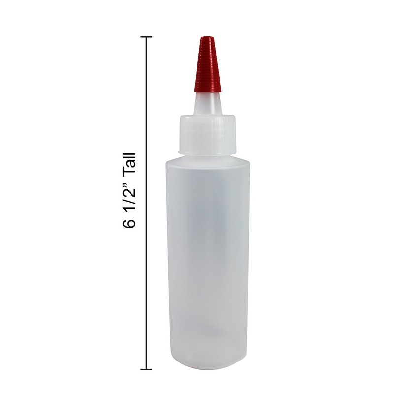 Pinnacle Mercantile (8-Pack 4 Oz Plastic Squeeze Bottles Long Red