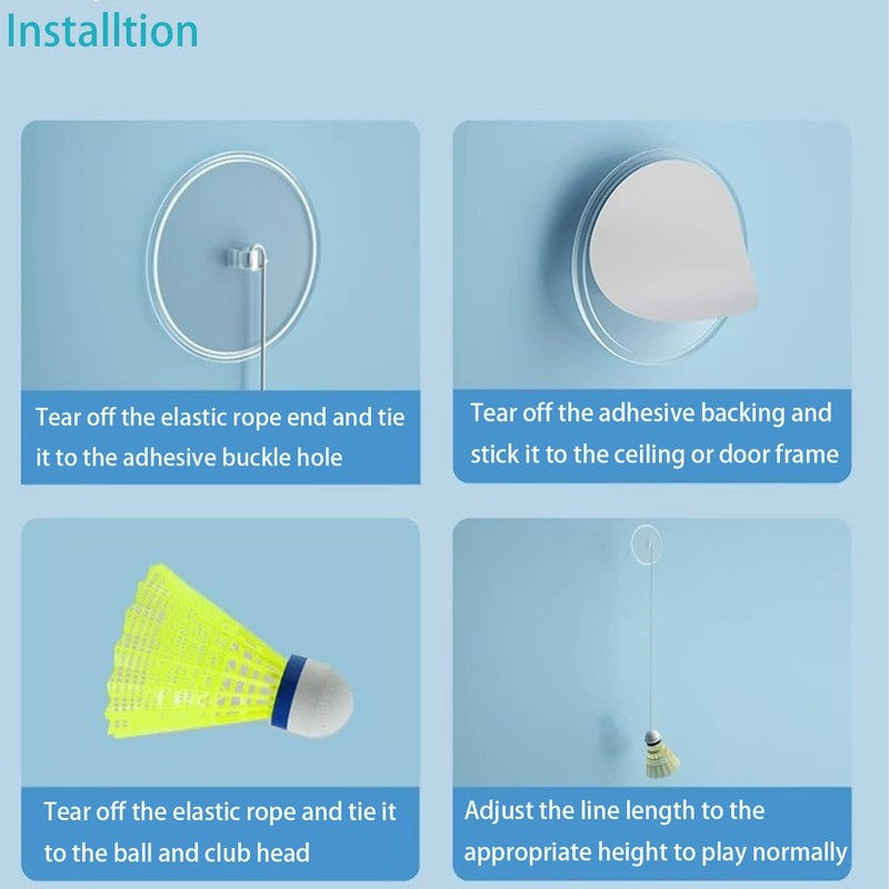 Training Device Self-Learning Device, 3 Pieces Ball Single Badminton Exercise