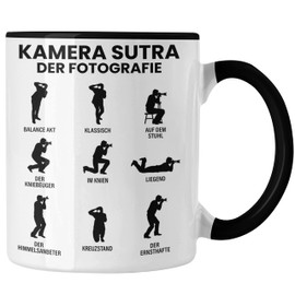 Trendation - Fotograf Tasse Zubehör Fotografie Geschenk Fotografieren Kaffeetasse Geschenkideen Lustiger Spruch Kamera Sutra (Schwarz)